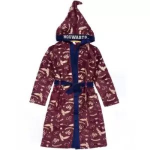 Image of Harry Potter Childrens/Kids Dressing Gown (9-10 Years) (Navy/Maroon/Gold)