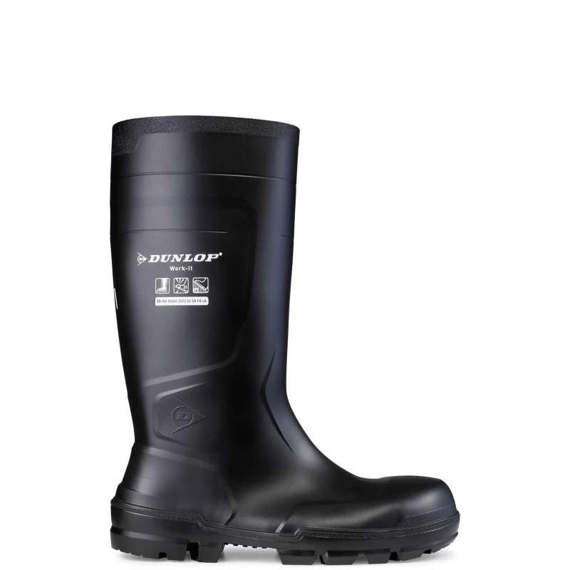 Image of Dunlop 'Work-It Full Safety' Safety Wellingtons Black unisex