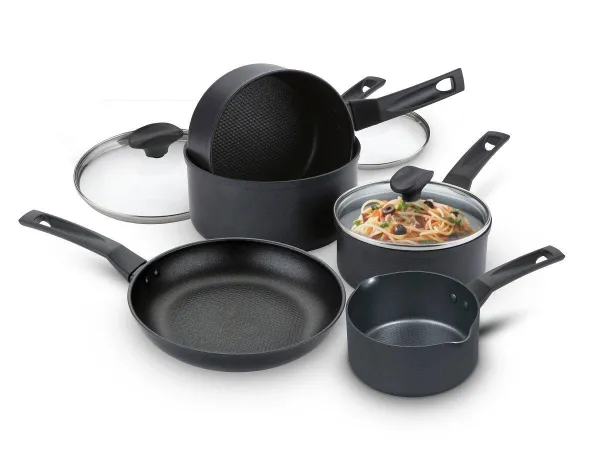 Image of Cookware Set in Aluminium Dishwasher Safe Non Stick Pans - Pack of 5