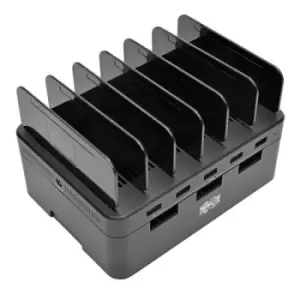 Image of Tripp Lite 5-Port USB Charging Station with Built-In Device Storage 12V 4A (48W) USB Charger Output