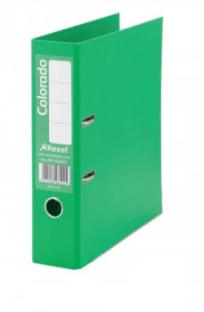 Image of Rexel Colorado Lever Arch File Foolscap 80mm Green PK10