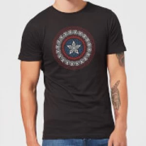 Image of Marvel Captain America Oriental Shield Mens T-Shirt - Black - M