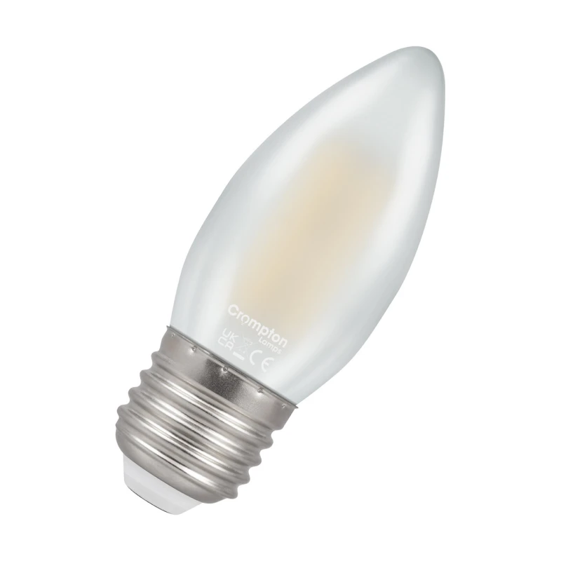 Image of Crompton Lamps LED Candle 4.2W E27 Dimmable Filament Warm White Pearl (40W Eqv)