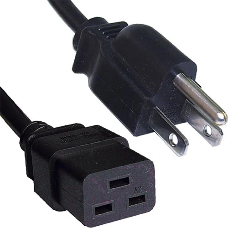 Image of Cablenet 2m USA Plug (3 Pin) - IEC C19 Black PVC Power Leads