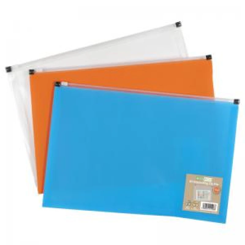 Image of Eco-Eco 50% Recycled Expanding Zip File A5 Assorted eco106-S