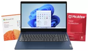 Image of Lenovo IdeaPad 3i 15.6" i5 8GB 512GB Laptop Bundle - Blue