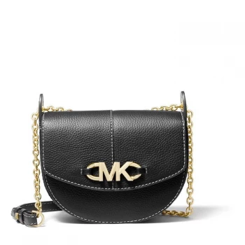 Image of Michael Kors Izzy Small Saddle Bag Womens - Black 001