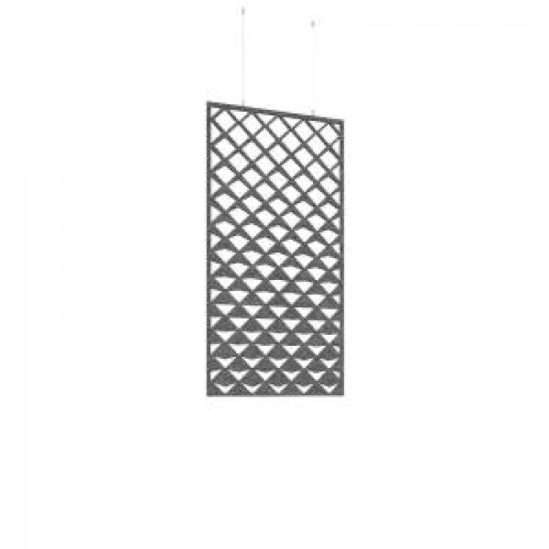 Image of Piano Chords Acoustic Patterned Hanging Screens In Dark Grey H1200 x W600mm with Hanging Wires And Hooks - Reflection (4 Pack)
