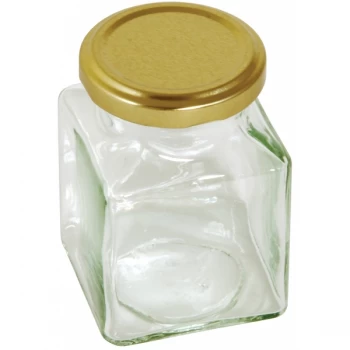Image of Tala Square Preserve Jar With Gold Screw Top Lid 130ml