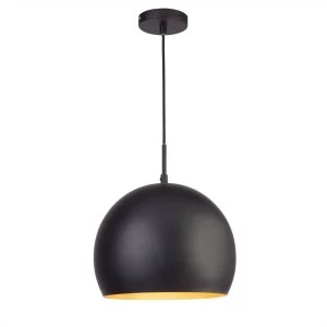 Image of 1 Light Small Pendant Matt Black, Gold, E27