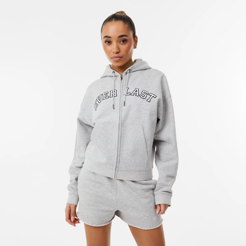 Image of Everlast Applique Logo Hoodie Womens - Grey Grey 8