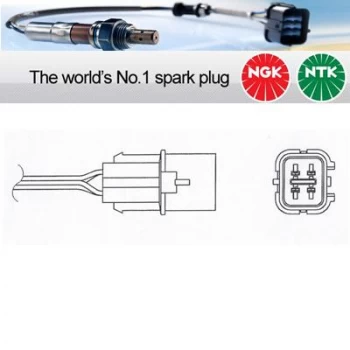 Image of 1x NGK NTK Oxygen O2 Lambda Sensor OZA588-KH3 OZA588KH3 (1348)