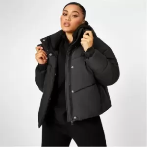 Image of Jack Wills Cropped Puffer Jacket - Black