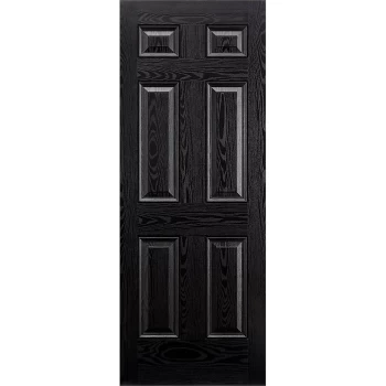Image of Colonial External Black GRP 6 Panel Door - 813 x 2032mm