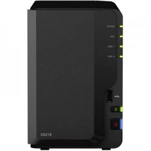 Image of Synology Diskstation DS218 NAS Server casing 2 Bay USB 2.0 Front panel jack