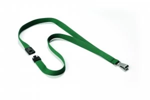 Image of Durable Textile Lanyard With Snap Hook 15mm Dark Green 812732