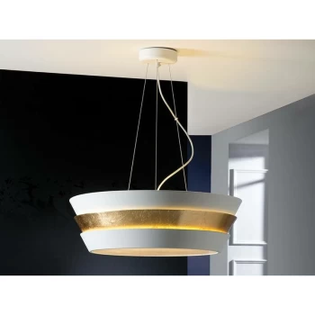 Image of Schuller Isis - 6 Light Cylindrical Ceiling Pendant Matt White, Gold, E27