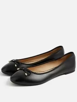 Image of Accessorize Plain Pu Ballerina, Black, Size 39, Women