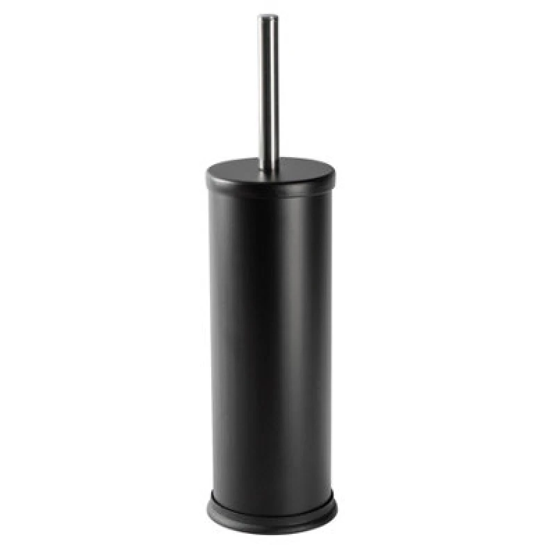 Image of Harbour Housewares Toilet Brush & Holder - Matt Black - Round Stainless Steel Non Slip Rust Resistant Toilet Cleaning Brush Set