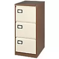 Image of Bisley Filing Cabinet with 3 Lockable Drawers AOC3 470 x 622 x 1016mm Brown & Cream