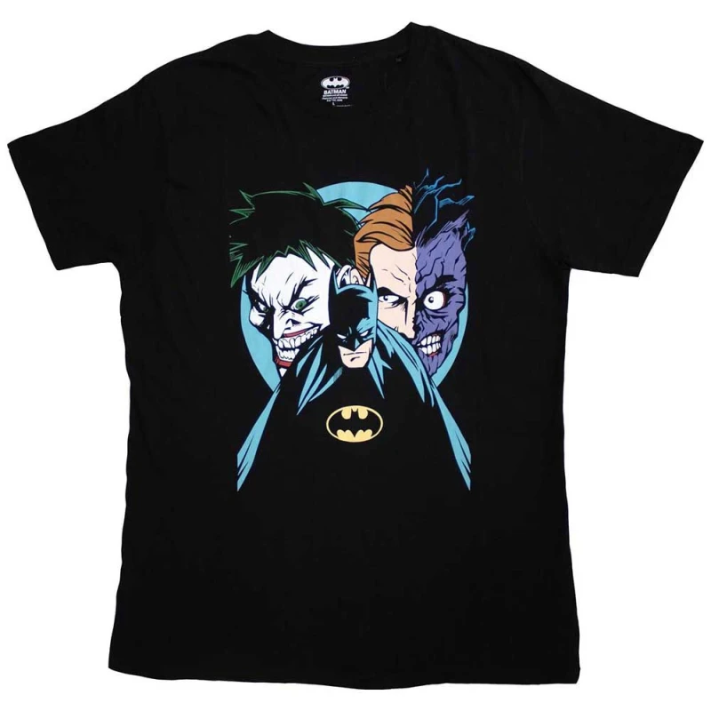 Image of DC Comics Batman Creeping Villains T Shirt Black unisex