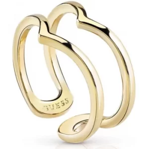Image of Ladies Guess Hoops I Did It Again Gold Ring