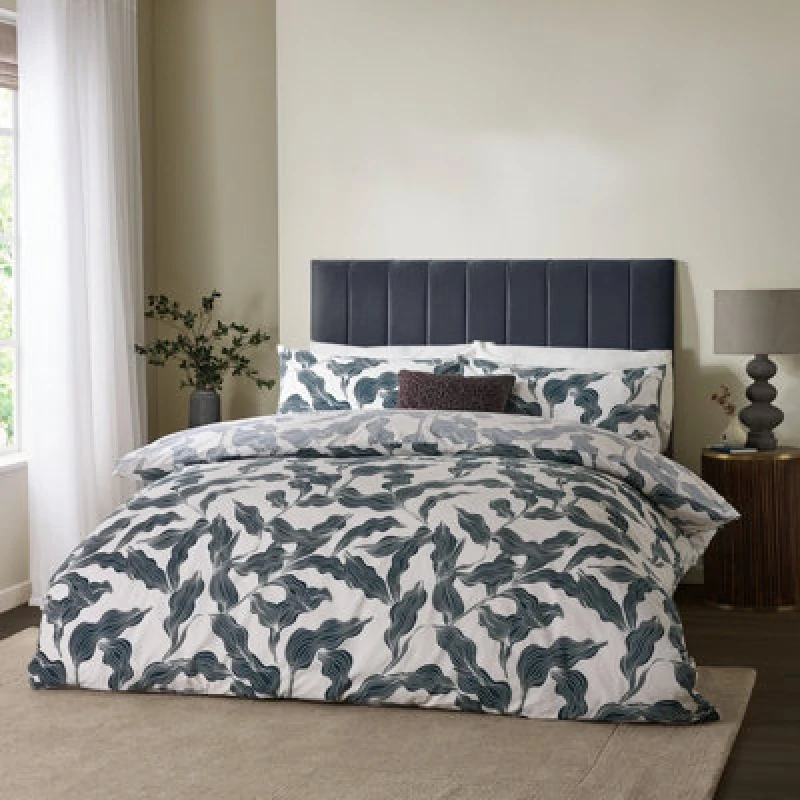 Image of HOEM Hoem Lauro Printed Reversible Duvet Cover Set, Single, Blue