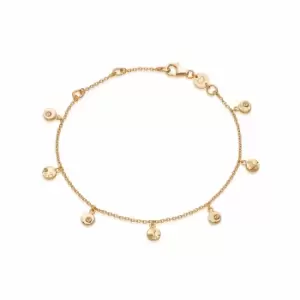 Image of Daisy London Jewellery 18ct Gold Plated Sterling Silver Isla Fossil Charm Bracelet 18Ct Gold Plate