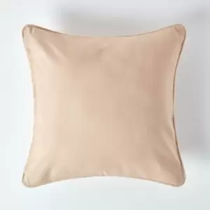Image of Cotton Plain Beige Cushion Cover, 30 x 30cm - Natural - Homescapes