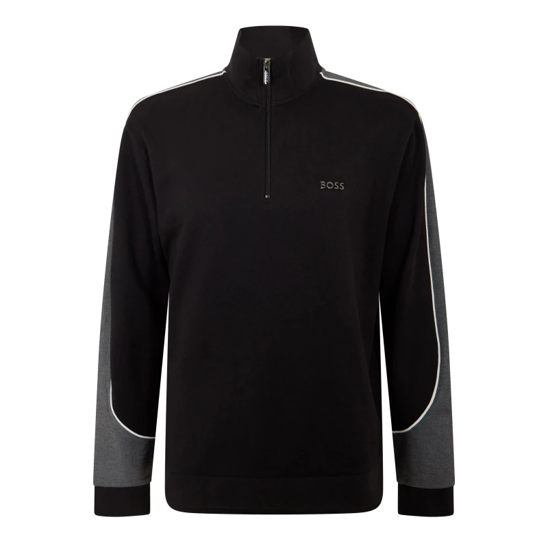 Image of Boss Tracksuit 1/4 Jacket 10269555 Black 001 male M