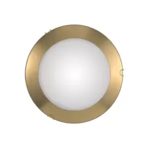 Image of Moon Lifestyle Simple Flush Ceiling Light Gold, 2x E27