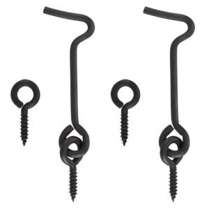 Image of BQ Black Metal Hook Eye L50mm Pack of 2