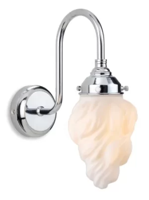 Image of Flame Wall Light Chrome with White Glass IP44