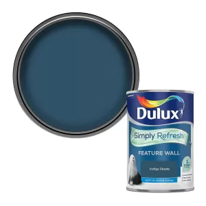 Image of Dulux Simply Refresh Feature Wall Indigo Shade Matt Emulsion Paint 1.25L