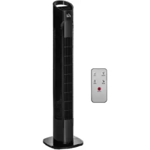 Image of Homcom - LED Tower Fan with 70° Oscillation 3 Speed 3 Mode Black