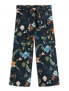 Image of Mango Girls Printed Trousers - Navy
