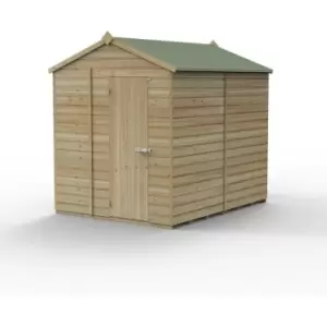 Image of 8' x 6' Forest Beckwood 25yr Guarantee Shiplap Windowless Apex Wooden Shed - Natural Timber