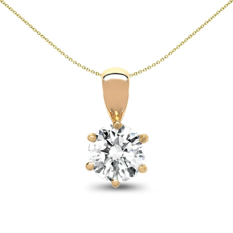 Image of Jewelco London 18ct Gold 0.25ct Diamond Classic Solo Solitaire Pendant - 18P001-025 Gold