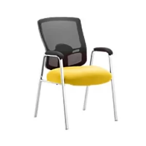 Image of Dynamic Visitor Chair Fixed Armrest Portland Seat Senna Yellow Fabric