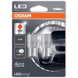 Image of Osram LEDriving P21W Red LED Brake Light Bulbs 7456R-02B (Twin Pack)