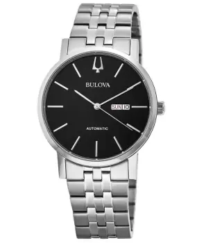 Image of Bulova Classic Black Dial Stainless Steel Mens Watch 96C132 96C132