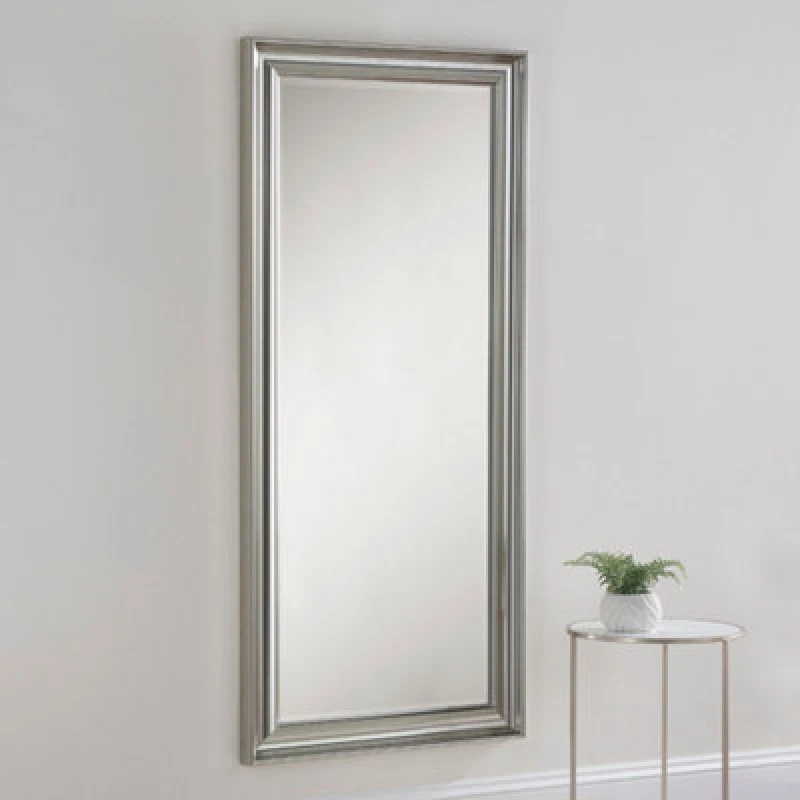 Image of Yearn Mirrors Yearn Mirrors Yearn Scooped Silvery Champagne Full Length Mirror 168.5x77cm Silver One Size Unisex 0716053065759