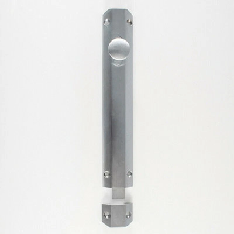 Image of Loops Surface Mounted Flat Sliding Door Bolt Lock 202 x 36mm Satin Chrome Multi unisex