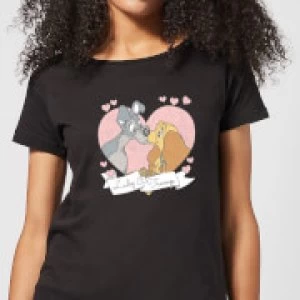 Image of Disney Lady And The Tramp Love Womens T-Shirt - Black - S