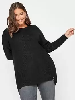 Image of Yours Side Zip Jumper Black, Size 34-36, Women