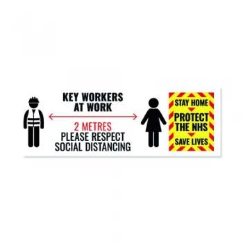 Image of Social Distance Key Worker Sticker 450mm Pack of 5 Keyworkerstick01