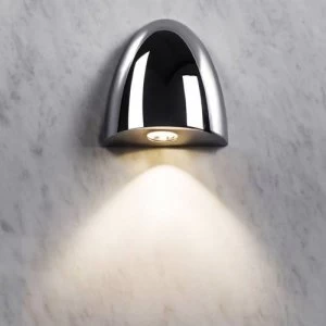 Image of LED 1 Light Indoor Recessed Wall Light Polished Chrome IP65