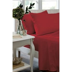 Image of Catherine Lansfield Red Non-Iron Fitted Sheet - King