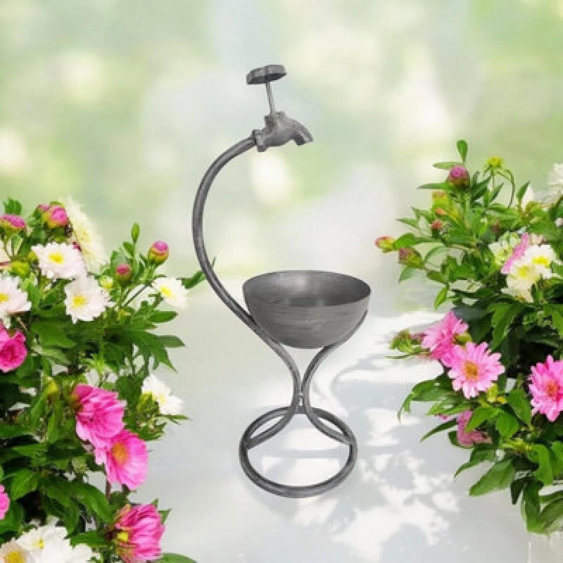 Image of MSL 57CM GREY METAL GARDEN PLANTER