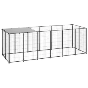 Image of Vidaxl Dog Kennel Black 330X110X110 Cm Steel